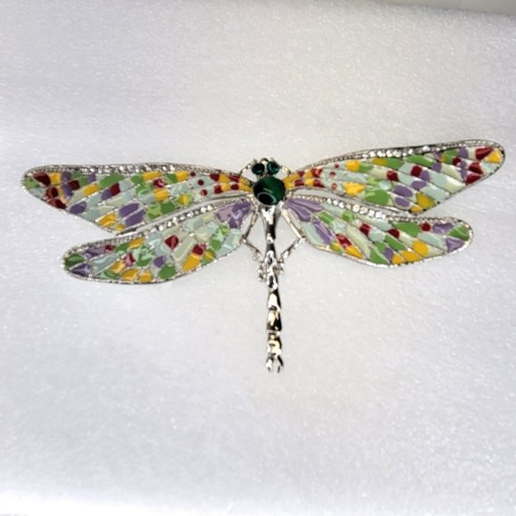 Statement Colorful Dragonfly Brooch Pin - Picture 13 of 16